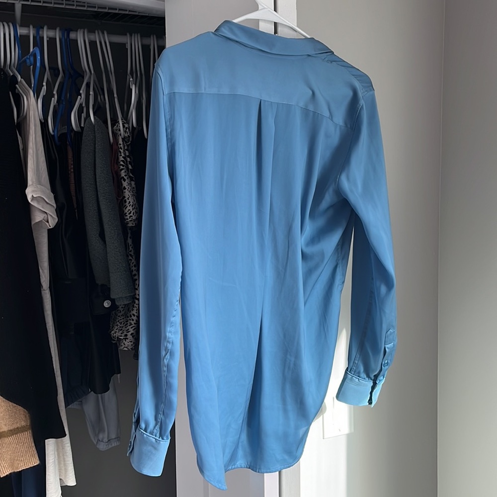 Equipment Femme Blue Silk Top, worn once - Picture 5 of 5